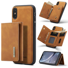 Load image into Gallery viewer, DG.MING M1 Series 3-Fold Multi Card Wallet + Magnetic Back Cover Shockproof Case with Holder Function, For iPhone X, For iPhone XS, For iPhone XS Max