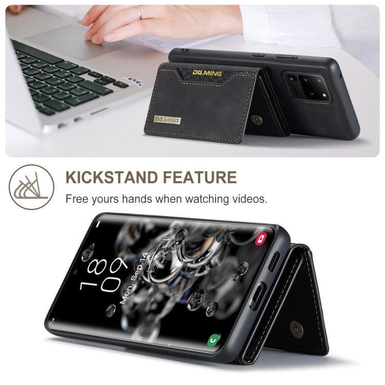 DG.MING M2 Series 3-Fold Multi Card Bag Back Cover Shockproof Case with Wallet & Holder Function