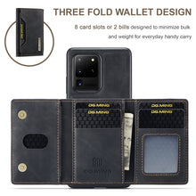 Load image into Gallery viewer, DG.MING M2 Series 3-Fold Multi Card Bag Back Cover Shockproof Case with Wallet &amp; Holder Function