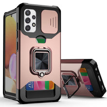 Load image into Gallery viewer, Sliding Camera Cover Design PC + TPU Shockproof Case with Ring Holder &amp; Card Slot, For Samsung Galaxy A32 4G