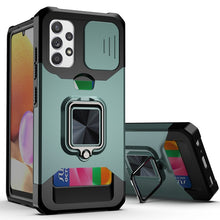 Load image into Gallery viewer, Sliding Camera Cover Design PC + TPU Shockproof Case with Ring Holder &amp; Card Slot, For Samsung Galaxy A32 4G