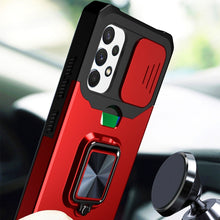 Load image into Gallery viewer, Sliding Camera Cover Design PC + TPU Shockproof Case with Ring Holder &amp; Card Slot, For Samsung Galaxy A32 4G