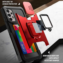 Load image into Gallery viewer, Sliding Camera Cover Design PC + TPU Shockproof Case with Ring Holder &amp; Card Slot, For Samsung Galaxy A32 4G