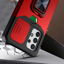 Load image into Gallery viewer, Sliding Camera Cover Design PC + TPU Shockproof Case with Ring Holder &amp; Card Slot, For Samsung Galaxy A32 4G