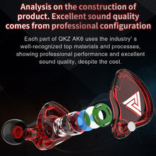 Load image into Gallery viewer, QKZ AK6 3.5mm In-Ear Wired Subwoofer Sports Earphone, Cable Length: About 1.2m, 1 PCS, 1 Pair