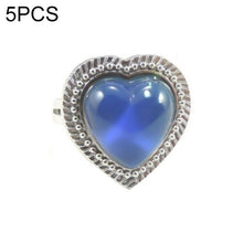 Load image into Gallery viewer, 5 PCS Temperature Sensitive Discoloration Adjustable Open Ring, Heart Gem, Straw Hat Sun Shield, Big Starfish, Big Heart Gem, Dolphin Holding Ball, Guitar, Plum Blossom Gem, Clover, Four-leaf Clover, Four-leaf Flower Gems, Sun Gem, Little Dinosaur, Faw...