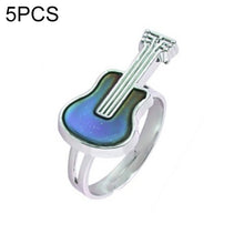 Load image into Gallery viewer, 5 PCS Temperature Sensitive Discoloration Adjustable Open Ring, Heart Gem, Straw Hat Sun Shield, Big Starfish, Big Heart Gem, Dolphin Holding Ball, Guitar, Plum Blossom Gem, Clover, Four-leaf Clover, Four-leaf Flower Gems, Sun Gem, Little Dinosaur, Faw...