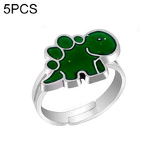 Load image into Gallery viewer, 5 PCS Temperature Sensitive Discoloration Adjustable Open Ring, Heart Gem, Straw Hat Sun Shield, Big Starfish, Big Heart Gem, Dolphin Holding Ball, Guitar, Plum Blossom Gem, Clover, Four-leaf Clover, Four-leaf Flower Gems, Sun Gem, Little Dinosaur, Faw...