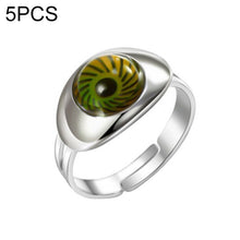Load image into Gallery viewer, 5 PCS Temperature Sensitive Discoloration Adjustable Open Ring, Heart Gem, Straw Hat Sun Shield, Big Starfish, Big Heart Gem, Dolphin Holding Ball, Guitar, Plum Blossom Gem, Clover, Four-leaf Clover, Four-leaf Flower Gems, Sun Gem, Little Dinosaur, Faw...