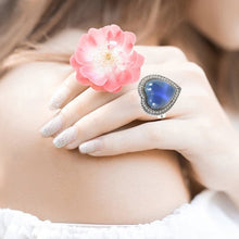Load image into Gallery viewer, 5 PCS Temperature Sensitive Discoloration Adjustable Open Ring, Heart Gem, Straw Hat Sun Shield, Big Starfish, Big Heart Gem, Dolphin Holding Ball, Guitar, Plum Blossom Gem, Clover, Four-leaf Clover, Four-leaf Flower Gems, Sun Gem, Little Dinosaur, Faw...