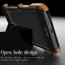 Load image into Gallery viewer, R-JUST Ironwood Man Shockproof Metal + Wood Bumper Protective Case, For iPhone 13, For iPhone 13 Pro, For iPhone 13 Pro Max