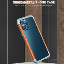 Load image into Gallery viewer, R-JUST Shockproof Iron + Wood Bumper Protective Case, For iPhone 13 Pro Max