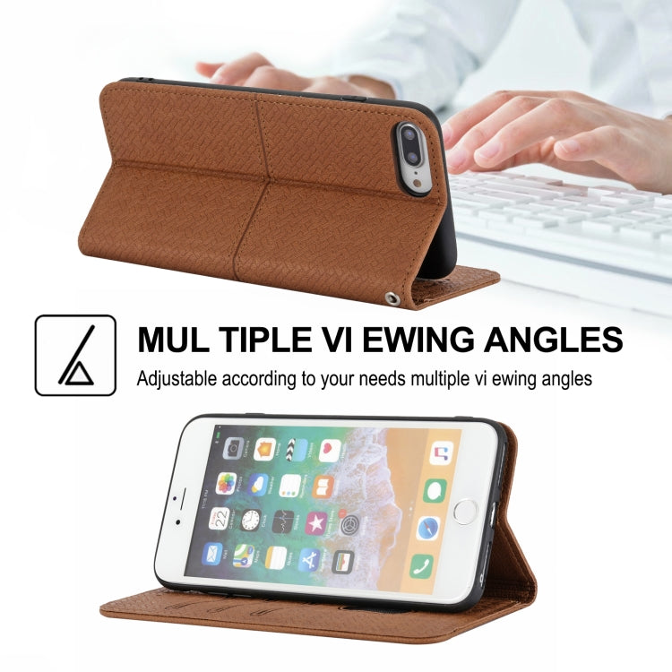 Woven Texture Stitching Magnetic Horizontal Flip PU Leather Case with Holder & Card Slots & Wallet & Lanyard, For iPhone 8 Plus / 7 Plus, For iPhone 11, For iPhone 11 Pro, For iPhone 11 Pro Max, For iPhone 12 / 12 Pro, For iPhone 12 Pro Max            ...