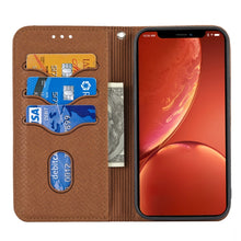 Load image into Gallery viewer, Woven Texture Stitching Magnetic Horizontal Flip PU Leather Case with Holder &amp; Card Slots &amp; Wallet &amp; Lanyard, For iPhone 13 Pro, For iPhone 13 Pro Max, For iPhone SE 2022 / SE 2020 / 8 / 7, For iPhone XR, For iPhone X / XS, For iPhone XS Max