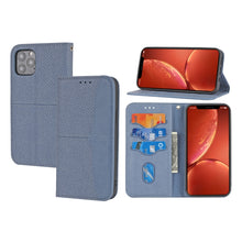 Load image into Gallery viewer, Woven Texture Stitching Magnetic Horizontal Flip PU Leather Case with Holder &amp; Card Slots &amp; Wallet &amp; Lanyard, For iPhone 13 Pro, For iPhone 13 Pro Max, For iPhone SE 2022 / SE 2020 / 8 / 7, For iPhone XR, For iPhone X / XS, For iPhone XS Max