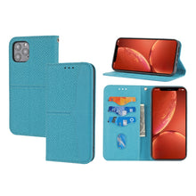 Load image into Gallery viewer, Woven Texture Stitching Magnetic Horizontal Flip PU Leather Case with Holder &amp; Card Slots &amp; Wallet &amp; Lanyard, For iPhone 13 Pro, For iPhone 13 Pro Max, For iPhone SE 2022 / SE 2020 / 8 / 7, For iPhone XR, For iPhone X / XS, For iPhone XS Max