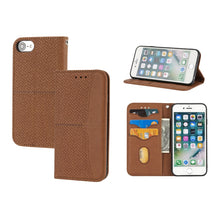 Load image into Gallery viewer, Woven Texture Stitching Magnetic Horizontal Flip PU Leather Case with Holder &amp; Card Slots &amp; Wallet &amp; Lanyard, For iPhone 13 Pro, For iPhone 13 Pro Max, For iPhone SE 2022 / SE 2020 / 8 / 7, For iPhone XR, For iPhone X / XS, For iPhone XS Max