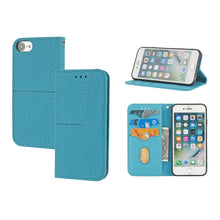 Load image into Gallery viewer, Woven Texture Stitching Magnetic Horizontal Flip PU Leather Case with Holder &amp; Card Slots &amp; Wallet &amp; Lanyard, For iPhone 13 Pro, For iPhone 13 Pro Max, For iPhone SE 2022 / SE 2020 / 8 / 7, For iPhone XR, For iPhone X / XS, For iPhone XS Max