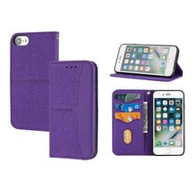 Load image into Gallery viewer, Woven Texture Stitching Magnetic Horizontal Flip PU Leather Case with Holder &amp; Card Slots &amp; Wallet &amp; Lanyard, For iPhone 13 Pro, For iPhone 13 Pro Max, For iPhone SE 2022 / SE 2020 / 8 / 7, For iPhone XR, For iPhone X / XS, For iPhone XS Max