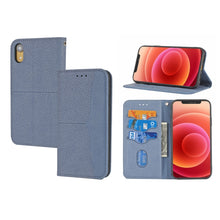 Load image into Gallery viewer, Woven Texture Stitching Magnetic Horizontal Flip PU Leather Case with Holder &amp; Card Slots &amp; Wallet &amp; Lanyard, For iPhone 13 Pro, For iPhone 13 Pro Max, For iPhone SE 2022 / SE 2020 / 8 / 7, For iPhone XR, For iPhone X / XS, For iPhone XS Max