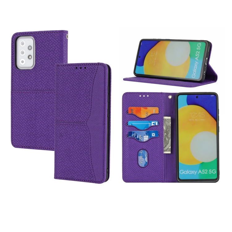 Woven Texture Stitching Magnetic Horizontal Flip PU Leather Case with Holder & Card Slots & Wallet & Lanyard, For Samsung Galaxy A52 4G / 5G, For Samsung Galaxy S20 FE, For Samsung Galaxy A02s 164mm, For Samsung Galaxy A02s 166mm                       ...