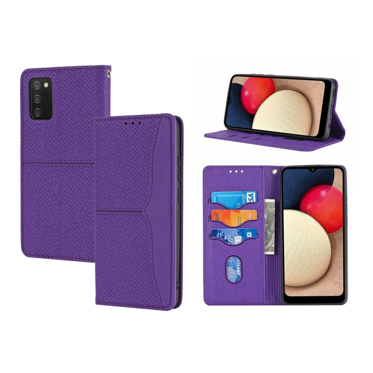 Woven Texture Stitching Magnetic Horizontal Flip PU Leather Case with Holder & Card Slots & Wallet & Lanyard, For Samsung Galaxy A52 4G / 5G, For Samsung Galaxy S20 FE, For Samsung Galaxy A02s 164mm, For Samsung Galaxy A02s 166mm                       ...