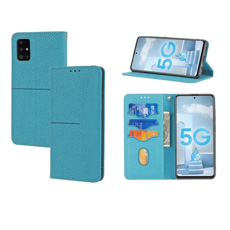 Woven Texture Stitching Magnetic Horizontal Flip PU Leather Case with Holder & Card Slots & Wallet & Lanyard, For Samsung Galaxy A32 4G, For Samsung Galaxy A32 5G, For Samsung Galaxy A42 5G, For Samsung Galaxy A51, For Samsung Galaxy A71               ...