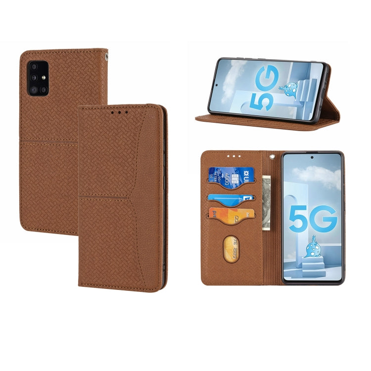 Woven Texture Stitching Magnetic Horizontal Flip PU Leather Case with Holder & Card Slots & Wallet & Lanyard, For Samsung Galaxy A32 4G, For Samsung Galaxy A32 5G, For Samsung Galaxy A42 5G, For Samsung Galaxy A51, For Samsung Galaxy A71               ...