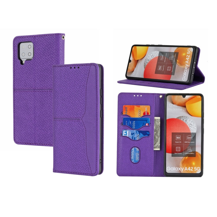 Woven Texture Stitching Magnetic Horizontal Flip PU Leather Case with Holder & Card Slots & Wallet & Lanyard, For Samsung Galaxy A32 4G, For Samsung Galaxy A32 5G, For Samsung Galaxy A42 5G, For Samsung Galaxy A51, For Samsung Galaxy A71               ...