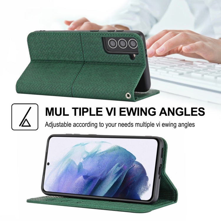 Woven Texture Stitching Magnetic Horizontal Flip PU Leather Case with Holder & Card Slots & Wallet & Lanyard, For Samsung Galaxy S21+ 5G, For Samsung Galaxy S21 Ultra 5G