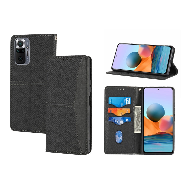 Woven Texture Stitching Magnetic Horizontal Flip PU Leather Case with Holder & Card Slots & Wallet & Lanyard, For Xiaomi Redmi Note 9 5G, For Xiaomi Redmi Note 9 Pro Max, For Xiaomi Redmi Note 10, For Xiaomi Redmi Note 10 5G                            ...
