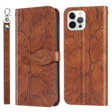 Load image into Gallery viewer, Life of Tree Embossing Pattern Horizontal Flip Leather Case with Holder &amp; Card Slot &amp; Wallet &amp; Photo Frame &amp; Lanyard, For iPhone 13 mini, For iPhone 13, For iPhone 13 Pro, For iPhone 13 Pro Max