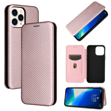 Load image into Gallery viewer, Carbon Fiber Texture Magnetic Horizontal Flip TPU + PC + PU Leather Case with Card Slot, For iPhone 13 Pro Max, For iPhone 13 Pro, For iPhone 13, For iPhone 13 mini