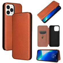 Load image into Gallery viewer, Carbon Fiber Texture Magnetic Horizontal Flip TPU + PC + PU Leather Case with Card Slot, For iPhone 13 Pro Max, For iPhone 13 Pro, For iPhone 13, For iPhone 13 mini