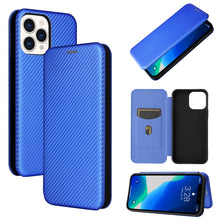 Load image into Gallery viewer, Carbon Fiber Texture Magnetic Horizontal Flip TPU + PC + PU Leather Case with Card Slot, For iPhone 13 Pro Max, For iPhone 13 Pro, For iPhone 13, For iPhone 13 mini