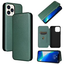 Load image into Gallery viewer, Carbon Fiber Texture Magnetic Horizontal Flip TPU + PC + PU Leather Case with Card Slot, For iPhone 13 Pro Max, For iPhone 13 Pro, For iPhone 13, For iPhone 13 mini