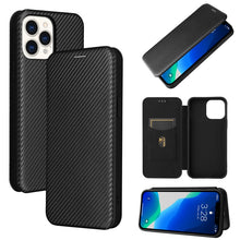 Load image into Gallery viewer, Carbon Fiber Texture Magnetic Horizontal Flip TPU + PC + PU Leather Case with Card Slot, For iPhone 13 Pro Max, For iPhone 13 Pro, For iPhone 13, For iPhone 13 mini