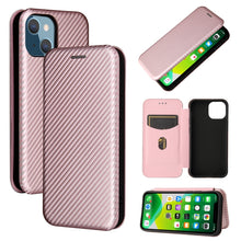 Load image into Gallery viewer, Carbon Fiber Texture Magnetic Horizontal Flip TPU + PC + PU Leather Case with Card Slot, For iPhone 13 Pro Max, For iPhone 13 Pro, For iPhone 13, For iPhone 13 mini