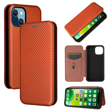 Load image into Gallery viewer, Carbon Fiber Texture Magnetic Horizontal Flip TPU + PC + PU Leather Case with Card Slot, For iPhone 13 Pro Max, For iPhone 13 Pro, For iPhone 13, For iPhone 13 mini