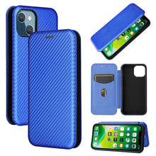 Load image into Gallery viewer, Carbon Fiber Texture Magnetic Horizontal Flip TPU + PC + PU Leather Case with Card Slot, For iPhone 13 Pro Max, For iPhone 13 Pro, For iPhone 13, For iPhone 13 mini