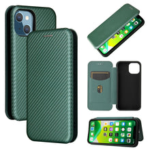 Load image into Gallery viewer, Carbon Fiber Texture Magnetic Horizontal Flip TPU + PC + PU Leather Case with Card Slot, For iPhone 13 Pro Max, For iPhone 13 Pro, For iPhone 13, For iPhone 13 mini