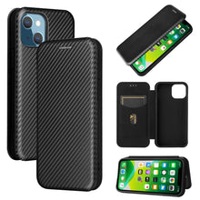 Load image into Gallery viewer, Carbon Fiber Texture Magnetic Horizontal Flip TPU + PC + PU Leather Case with Card Slot, For iPhone 13 Pro Max, For iPhone 13 Pro, For iPhone 13, For iPhone 13 mini