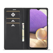 Load image into Gallery viewer, LC.IMEEKE Carbon Fiber PU + TPU Horizontal Flip Leather Case with Holder &amp; Card Slot &amp; Wallet For Samsung Galaxy A32 5G(Vertical Black)