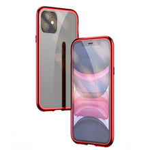 Load image into Gallery viewer, Ultra Slim Double Sides Magnetic Adsorption Angular Frame Tempered Glass Magnet Flip Case, For iPhone 11, For iPhone 11 Pro, For iPhone 11 Pro Max
