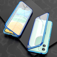 Load image into Gallery viewer, Ultra Slim Double Sides Magnetic Adsorption Angular Frame Tempered Glass Magnet Flip Case, For iPhone 11, For iPhone 11 Pro, For iPhone 11 Pro Max