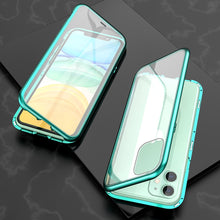 Load image into Gallery viewer, Ultra Slim Double Sides Magnetic Adsorption Angular Frame Tempered Glass Magnet Flip Case, For iPhone 11, For iPhone 11 Pro, For iPhone 11 Pro Max