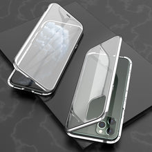 Load image into Gallery viewer, Ultra Slim Double Sides Magnetic Adsorption Angular Frame Tempered Glass Magnet Flip Case, For iPhone 11, For iPhone 11 Pro, For iPhone 11 Pro Max