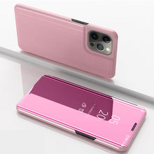Load image into Gallery viewer, Plated Mirror Horizontal Flip Leather Case with Holder, For iPhone 13, For iPhone 13 Pro, For iPhone 13 Pro Max, For OnePlus Nord 2 5G, For OnePlus N200 5G