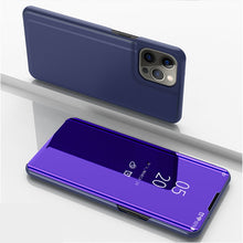 Load image into Gallery viewer, Plated Mirror Horizontal Flip Leather Case with Holder, For iPhone 13, For iPhone 13 Pro, For iPhone 13 Pro Max, For OnePlus Nord 2 5G, For OnePlus N200 5G