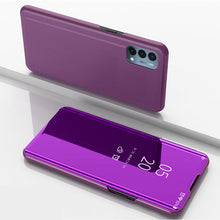 Load image into Gallery viewer, Plated Mirror Horizontal Flip Leather Case with Holder, For iPhone 13, For iPhone 13 Pro, For iPhone 13 Pro Max, For OnePlus Nord 2 5G, For OnePlus N200 5G